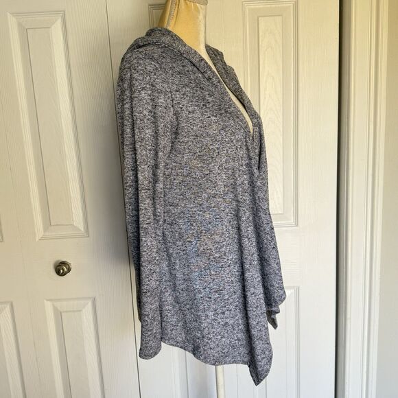 Old Navy Cardigan Women Size SP Open Front Drape Gray Shortie Flow - Picture 7 of 16